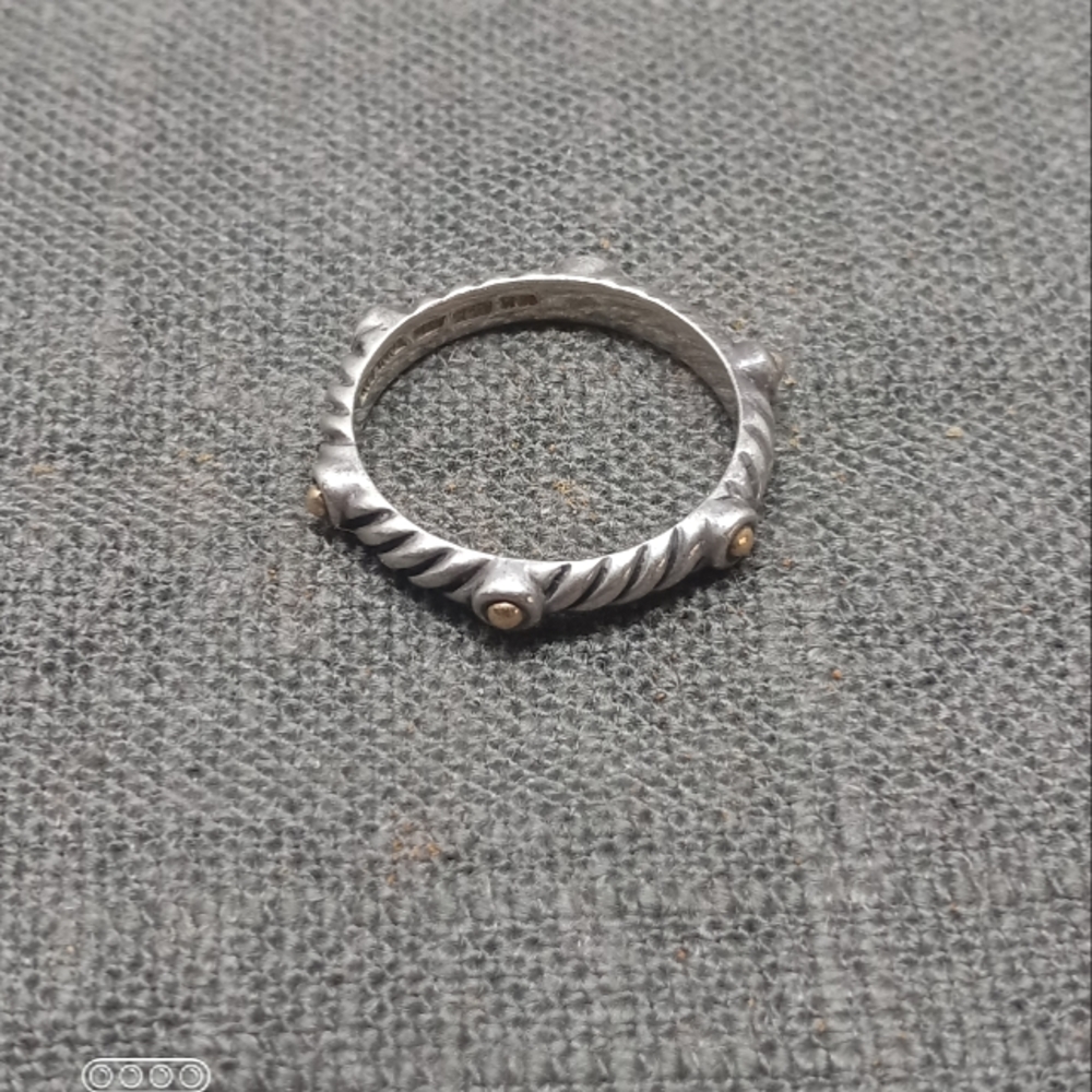 ATR 925/14K Gold Twisted Station Band Ring Size 6.5